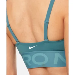 Discount Nike Womens Indy Plunge Medium Support Sports Bra Blue