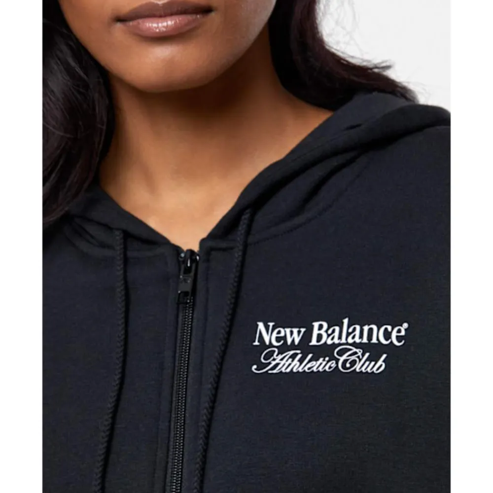 Fashion New Balance Womens Linear Heritage Full Zip Hoodie Black