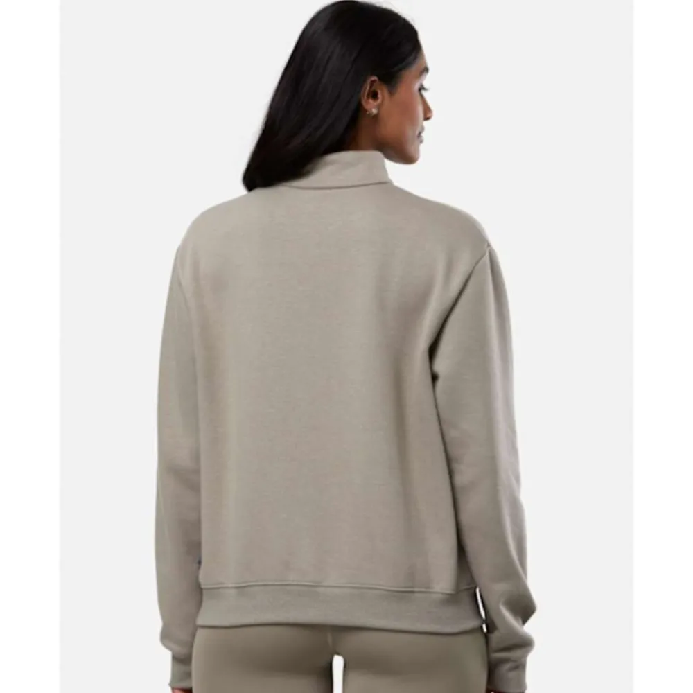 Discount New Balance Womens Linear Heritage Half Zip Top Brown