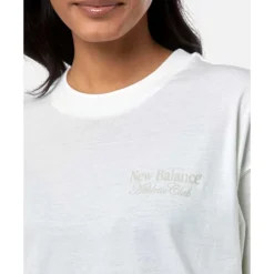 Fashion New Balance Womens Linear Heritage T-Shirt Cream