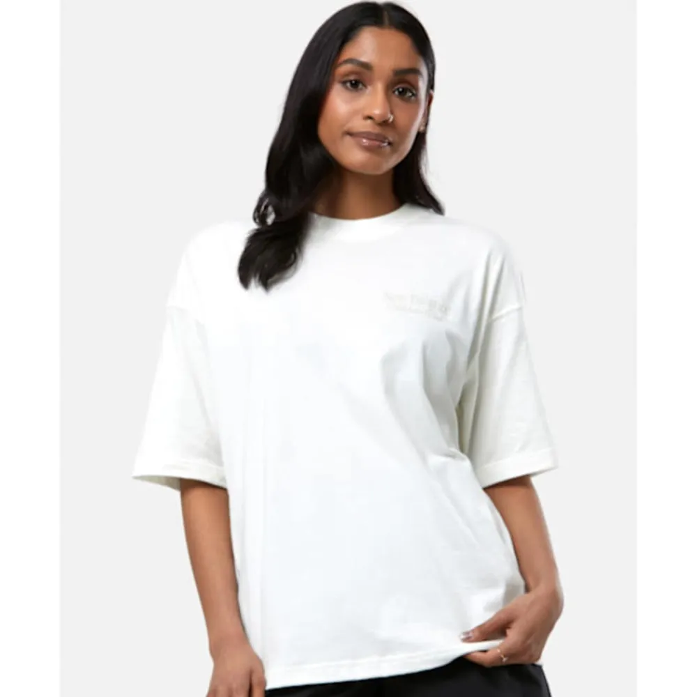 Fashion New Balance Womens Linear Heritage T-Shirt Cream