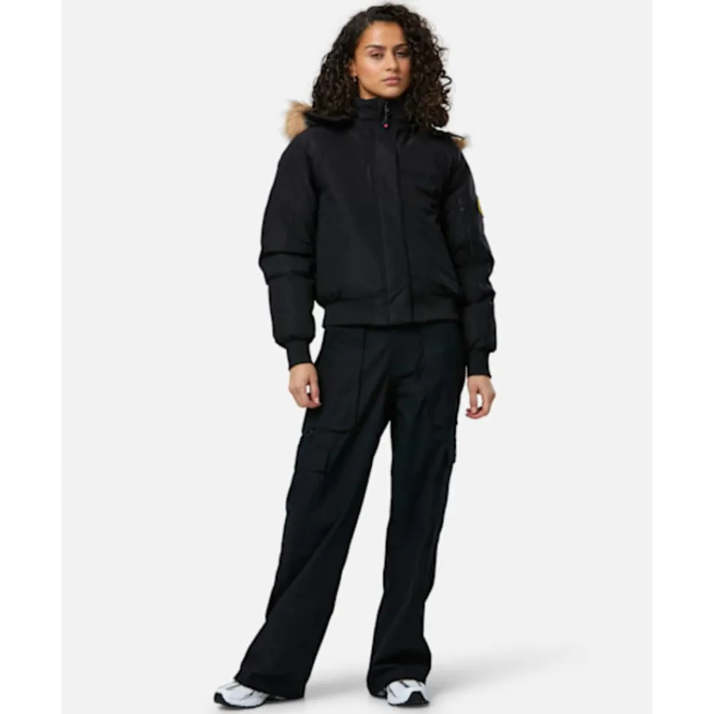 Clearance Zavetti Canada Womens Olivia Hooded Bomber Jacket Black
