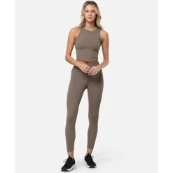 New Nike Womens One Fitted Cropped Tank Top Brown