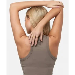 New Nike Womens One Fitted Cropped Tank Top Brown
