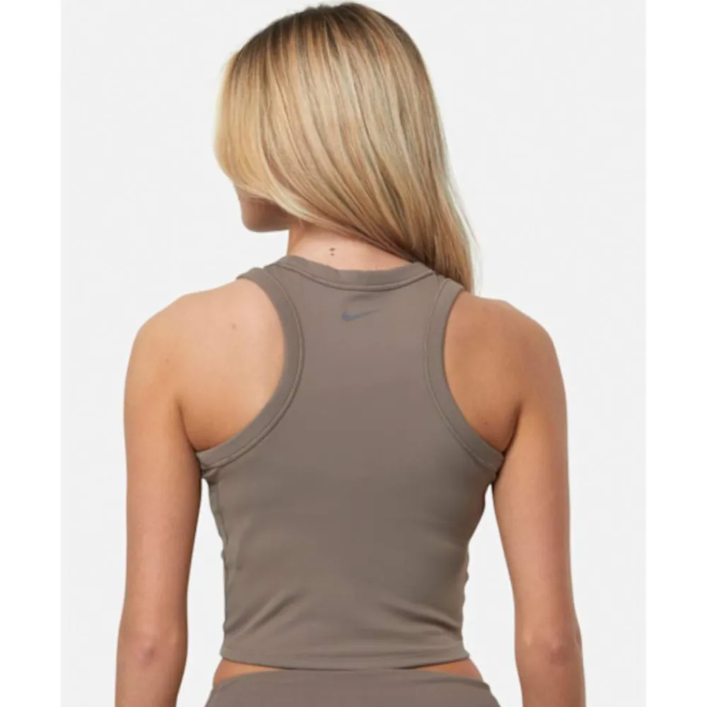 New Nike Womens One Fitted Cropped Tank Top Brown