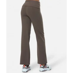 New Nike Womens One Fold-Over Pants Brown