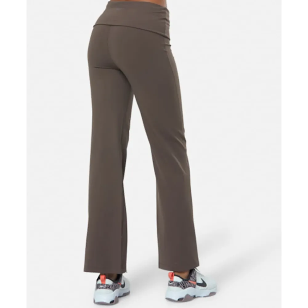 New Nike Womens One Fold-Over Pants Brown