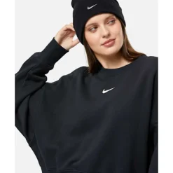Best Nike Womens Phoenix Fleece Crew Neck Sweatshirt Black