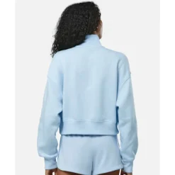 Clearance Nike Womens Phoenix Fleece Cropped Half Zip Top Blue