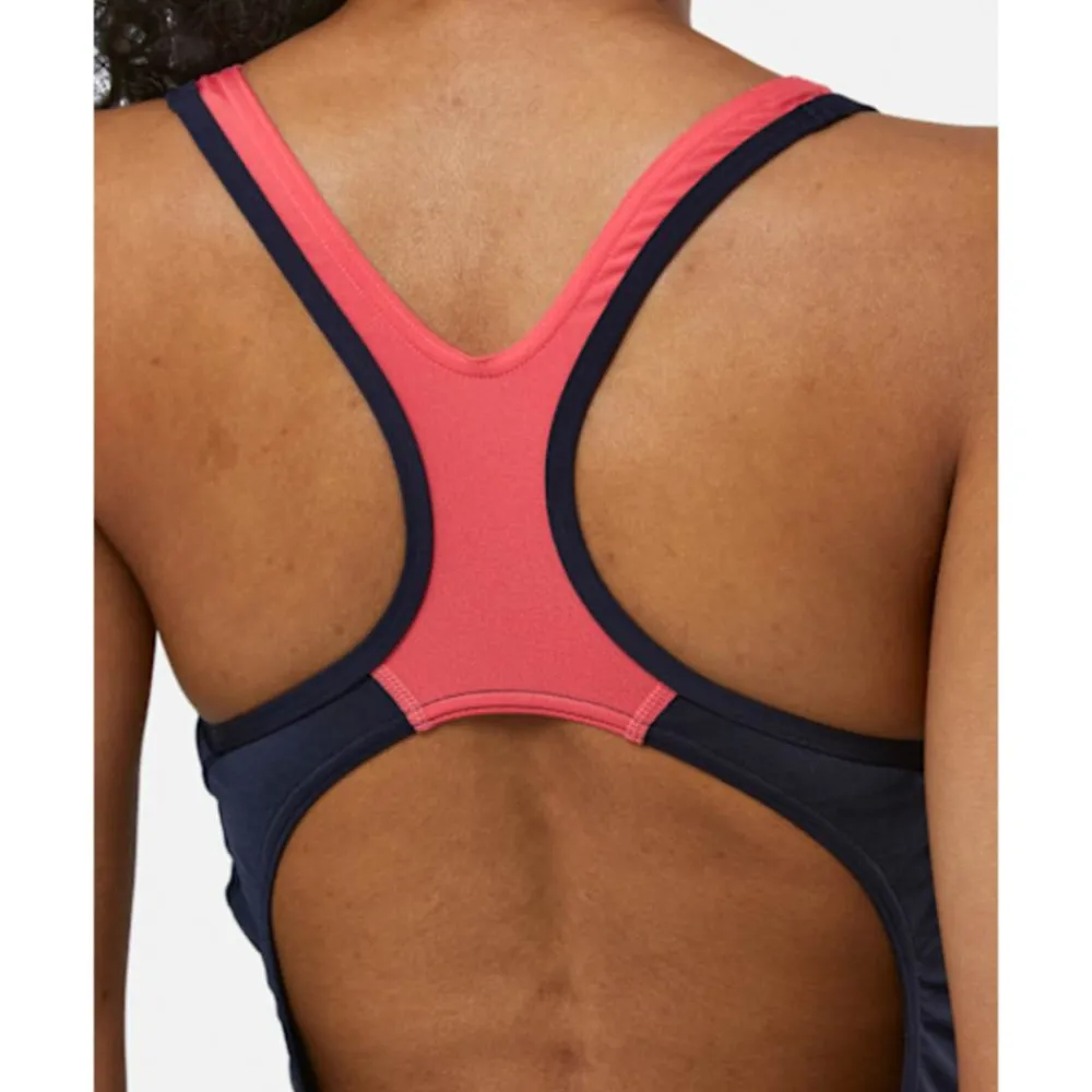 Hot Speedo Womens Placement Laneback Swimsuit Navy