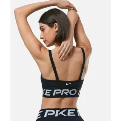 New Nike Womens Pro Indy Plunge Medium Support Sports Bra Black