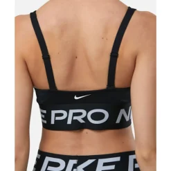 New Nike Womens Pro Indy Plunge Medium Support Sports Bra Black