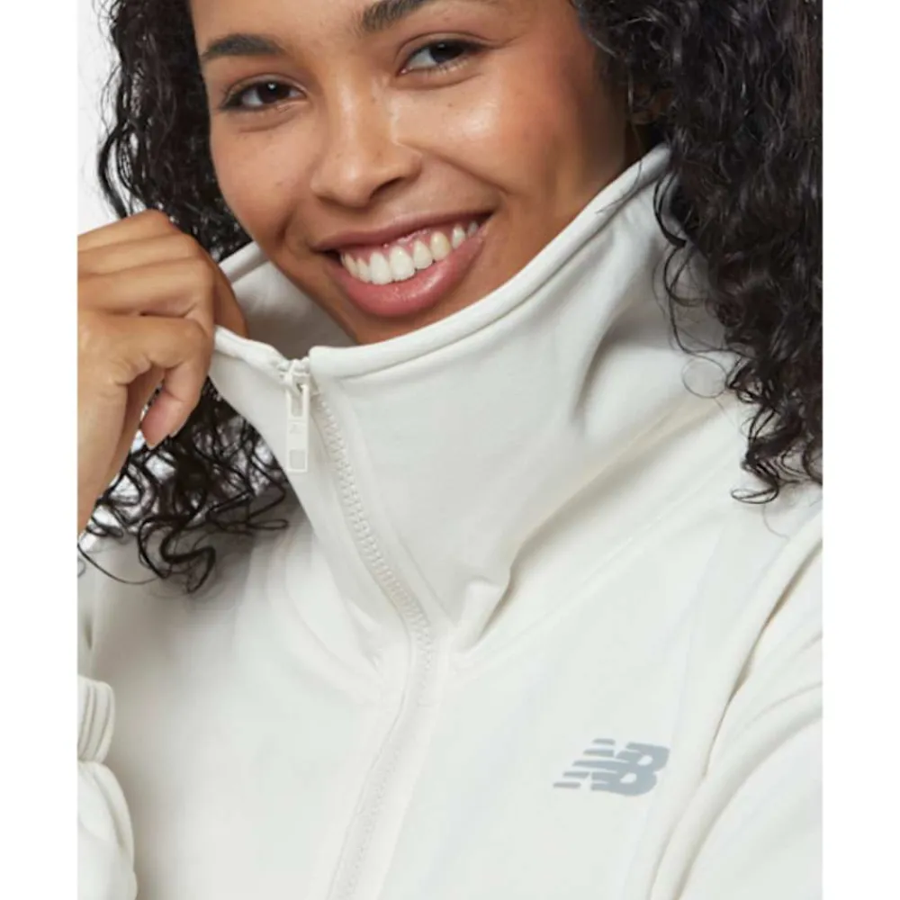 Sale New Balance Womens Relentless Full Zip Jacket Cream