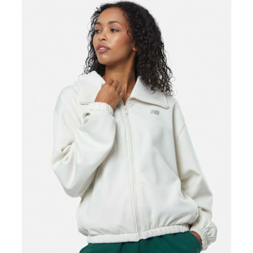 Sale New Balance Womens Relentless Full Zip Jacket Cream