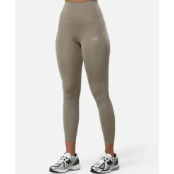 Discount New Balance Womens Script Leggings Brown