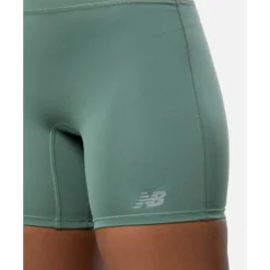 Fashion New Balance Womens Script Shorts Green