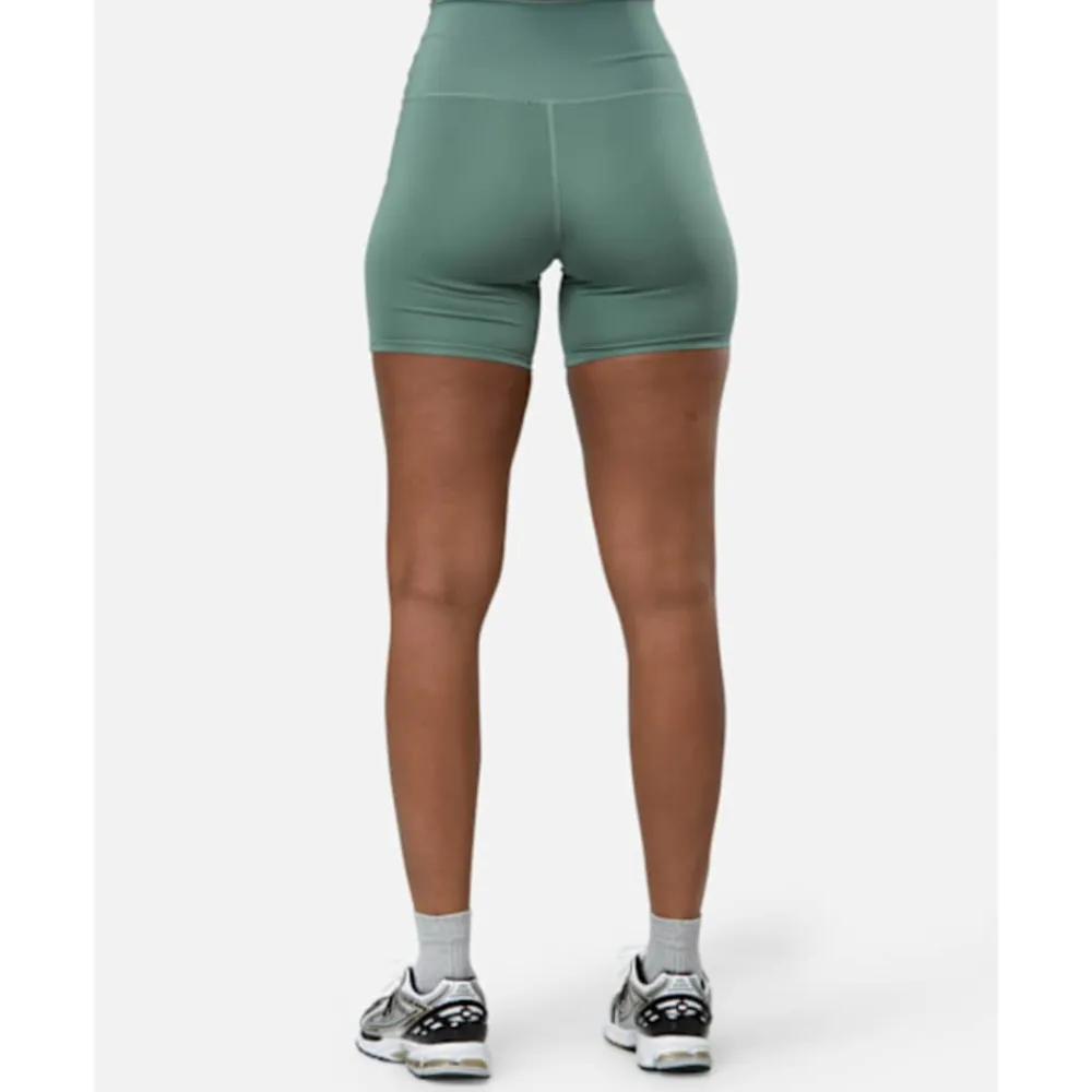 Fashion New Balance Womens Script Shorts Green