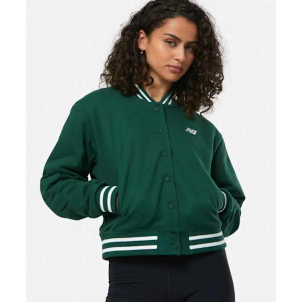 Sale New Balance Womens Sportswear Greatest Hits Varsity Jacket Green