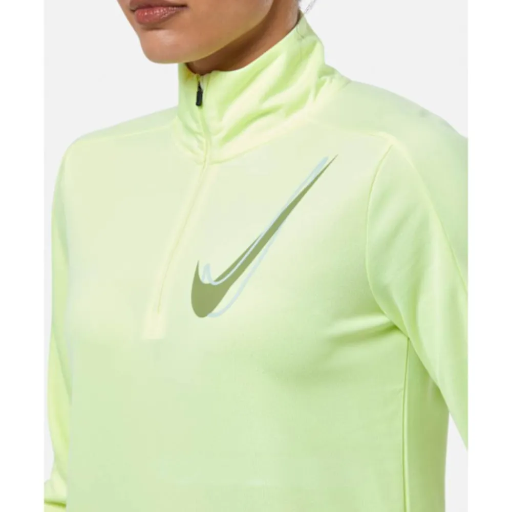 New Nike Womens Swoosh Half Zip Top Yellow