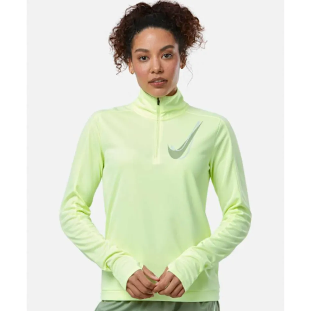 New Nike Womens Swoosh Half Zip Top Yellow