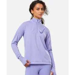 Outlet Nike Womens Swoosh Half Zip Top Purple