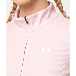 Outlet Under Armour Womens Tech Ribbed Half Zip Top Pink