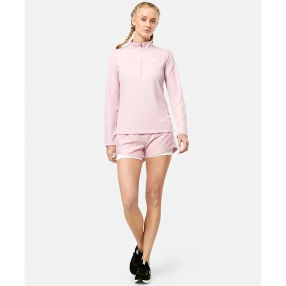 Outlet Under Armour Womens Tech Ribbed Half Zip Top Pink