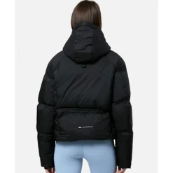Discount Monterrain Womens Track Bungee Cropped Puffer Jacket Black