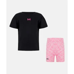New Under Armour Younger Kids Twist Bike Short Set Black