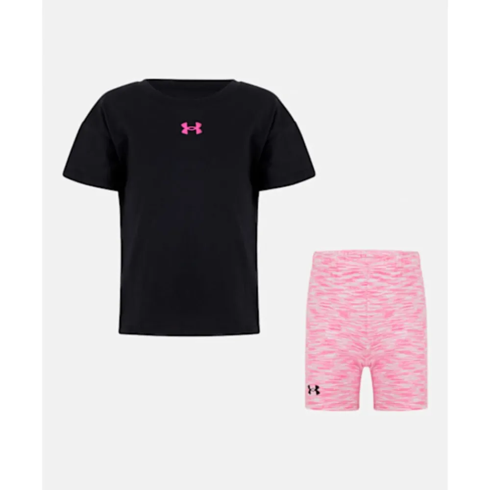 New Under Armour Younger Kids Twist Bike Short Set Black
